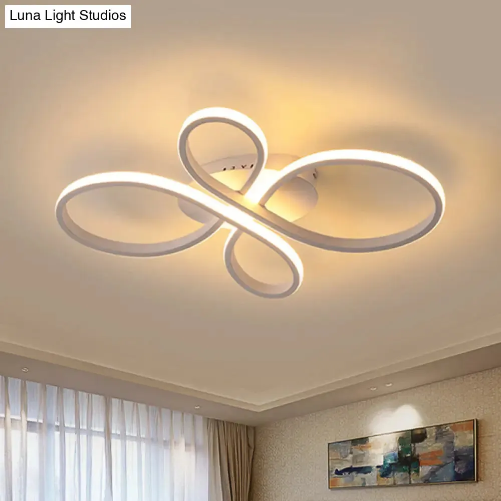 Minimalist White/Coffee LED Ceiling Light with Acrylic Frame and Adjustable Warm/White/Natural Lighting