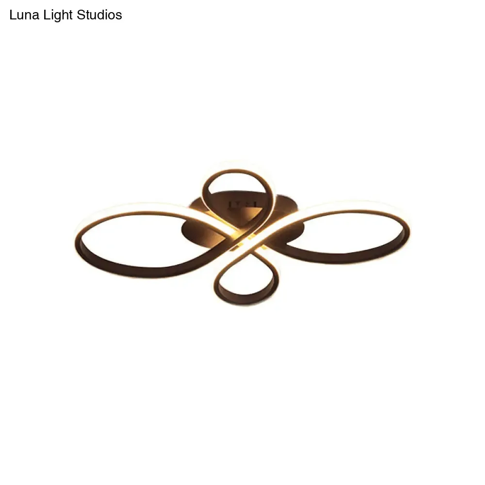 Minimalist White/Coffee LED Ceiling Light with Acrylic Frame and Adjustable Warm/White/Natural Lighting