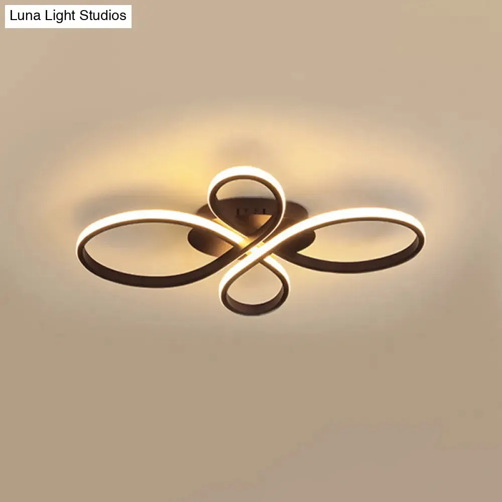 Minimalist White/Coffee LED Ceiling Light with Acrylic Frame and Adjustable Warm/White/Natural Lighting