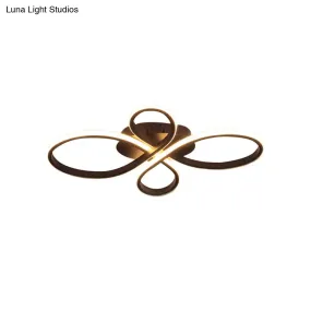 Minimalist White/Coffee LED Ceiling Light with Acrylic Frame and Adjustable Warm/White/Natural Lighting