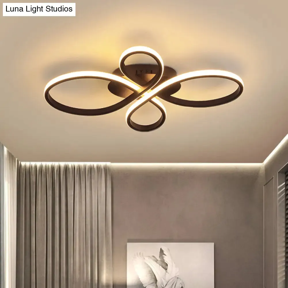 Minimalist White/Coffee LED Ceiling Light with Acrylic Frame and Adjustable Warm/White/Natural Lighting