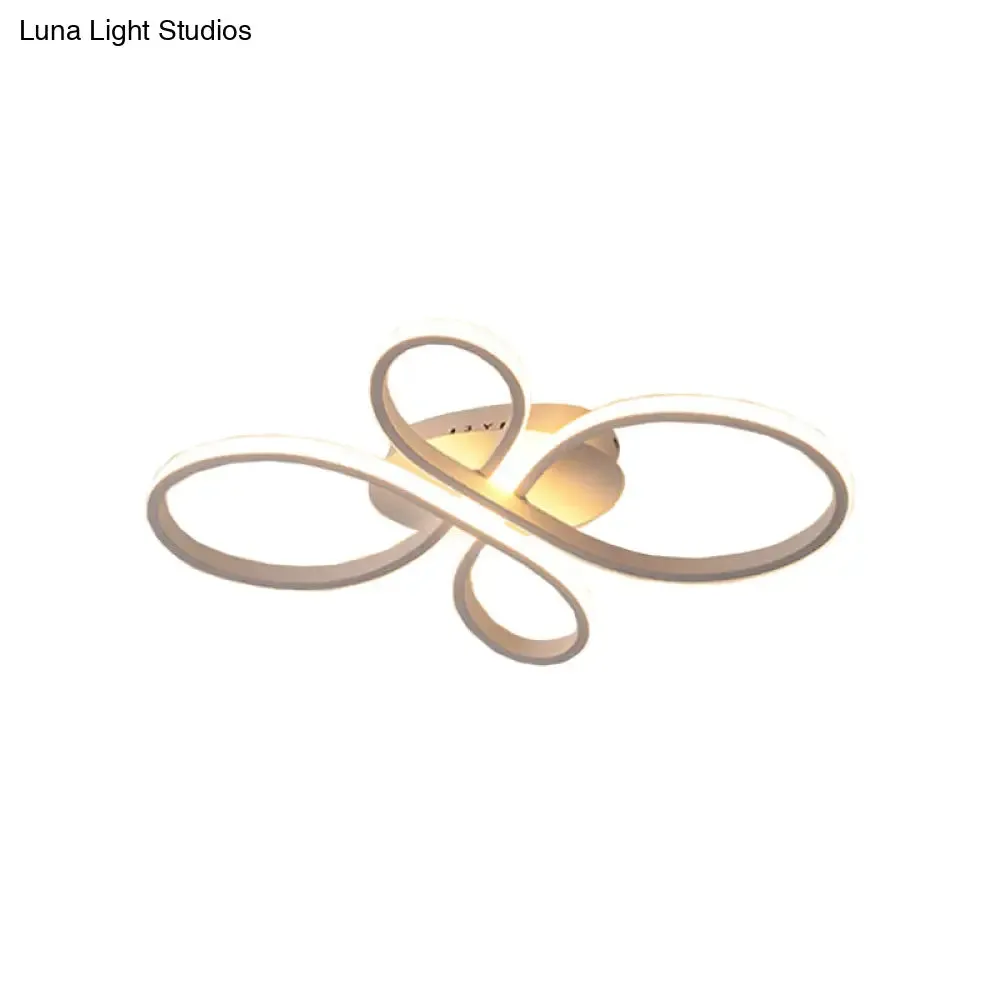 Minimalist White/Coffee LED Ceiling Light with Acrylic Frame and Adjustable Warm/White/Natural Lighting