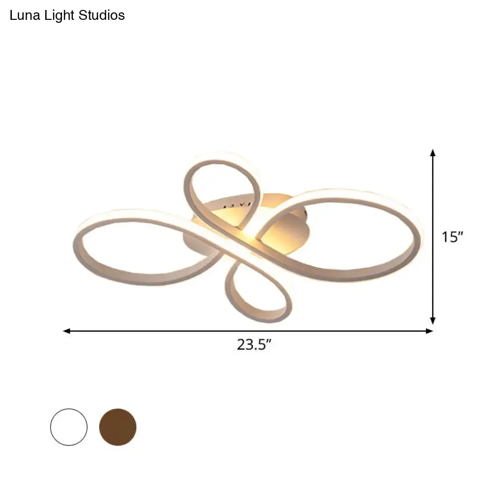 Minimalist White/Coffee LED Ceiling Light with Acrylic Frame and Adjustable Warm/White/Natural Lighting