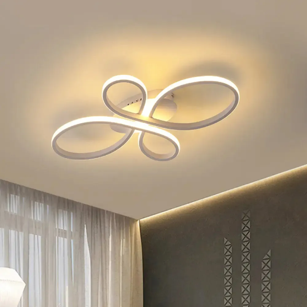 Minimalist White/Coffee LED Ceiling Light with Acrylic Frame and Adjustable Warm/White/Natural Lighting