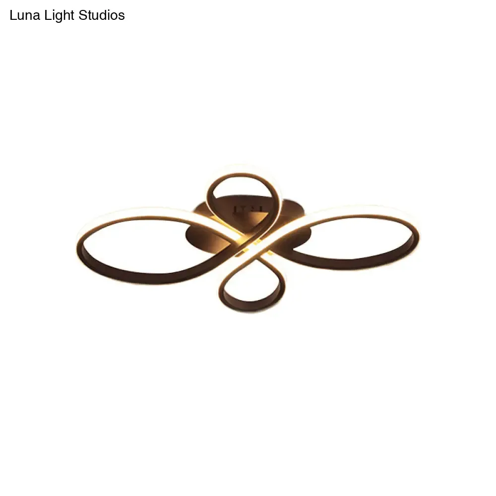 Minimalist White/Coffee LED Ceiling Light with Acrylic Frame and Adjustable Warm/White/Natural Lighting