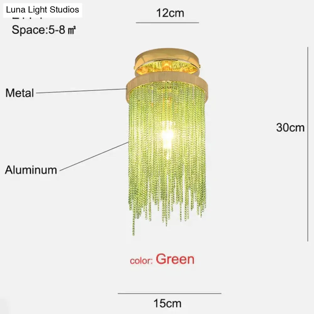 Modern Ceiling Light For Bar Ceiling Lamp Dining Room Simple Silver Golden Blue Green Waterfall Lamps Vintage Metal Lights Foyer