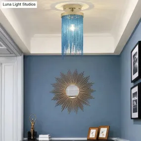 Modern Ceiling Light For Bar Ceiling Lamp Dining Room Simple Silver Golden Blue Green Waterfall Lamps Vintage Metal Lights Foyer