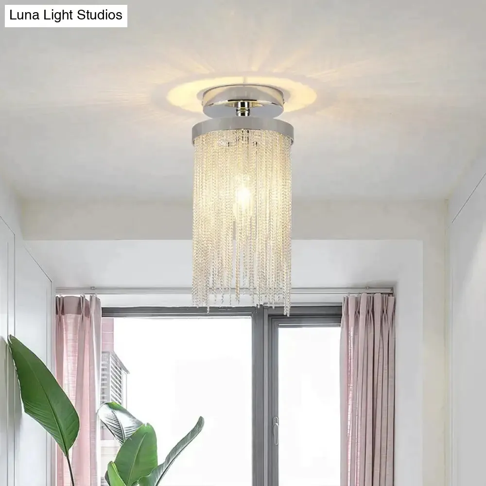 Modern Ceiling Light For Bar Ceiling Lamp Dining Room Simple Silver Golden Blue Green Waterfall Lamps Vintage Metal Lights Foyer