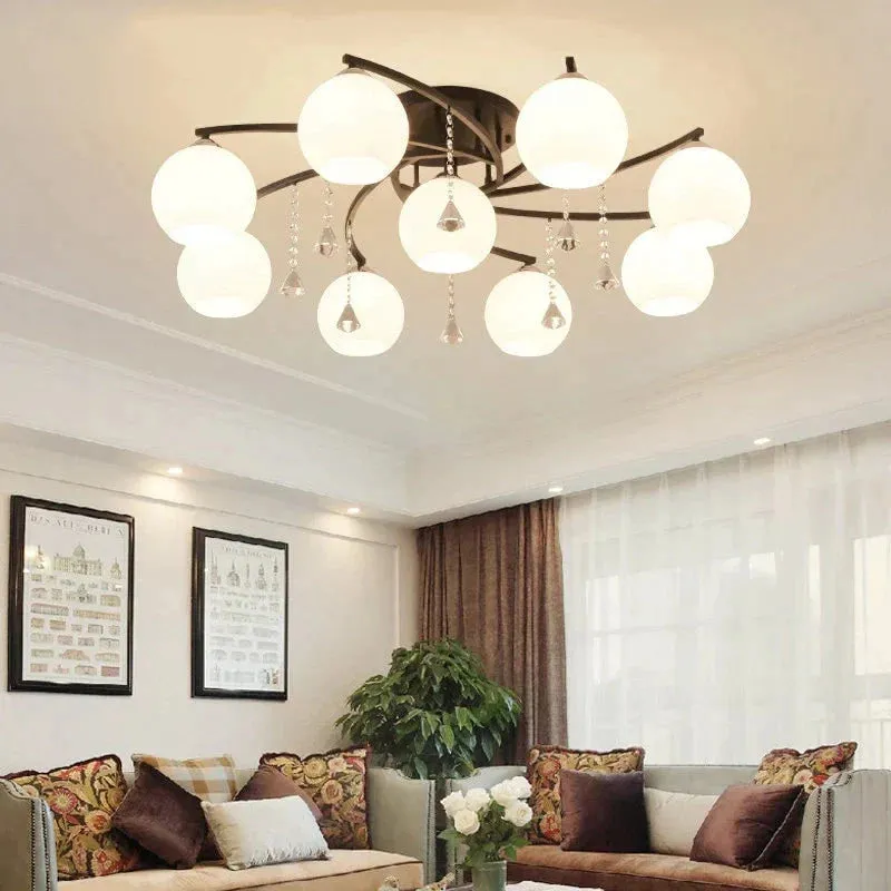 Modern LED Crystal Pendant Lights Candeeiro De Teto Lamps For Living Room Dining Room Luminaria Led Glass Light Fixtures