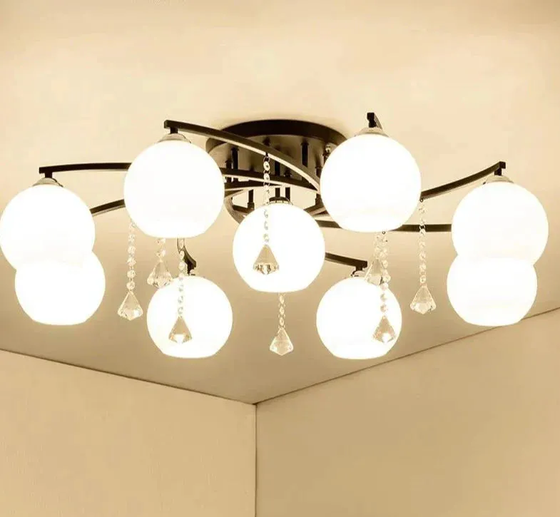 Modern LED Crystal Pendant Lights Candeeiro De Teto Lamps For Living Room Dining Room Luminaria Led Glass Light Fixtures