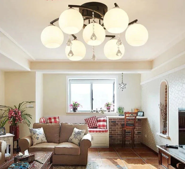 Modern LED Crystal Pendant Lights Candeeiro De Teto Lamps For Living Room Dining Room Luminaria Led Glass Light Fixtures