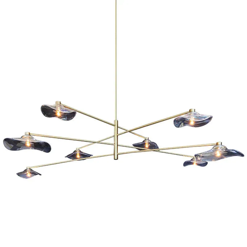 Modern New Special-shaped Lotus Leaf Glass Branch Living Room Dining Room Bedroom Personalized Chandelier