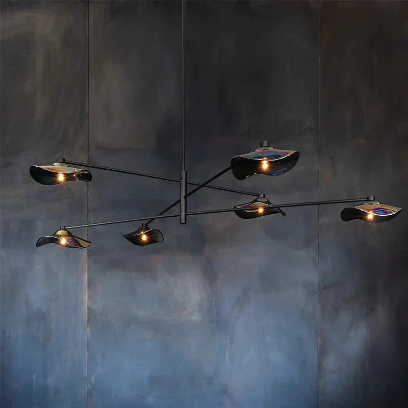 Modern New Special-shaped Lotus Leaf Glass Branch Living Room Dining Room Bedroom Personalized Chandelier