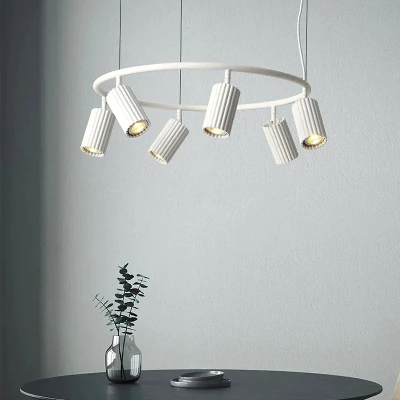Modern Simple Living Room Chandelier Designer Creative Nordic Restaurant Bedroom Study Model Room Circular Barrel Spotlight