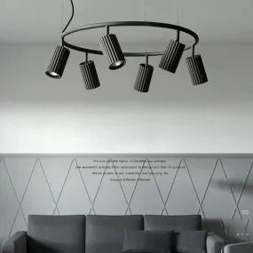 Modern Simple Living Room Chandelier Designer Creative Nordic Restaurant Bedroom Study Model Room Circular Barrel Spotlight