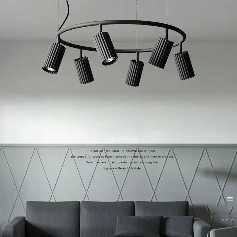 Modern Simple Living Room Chandelier Designer Creative Nordic Restaurant Bedroom Study Model Room Circular Barrel Spotlight