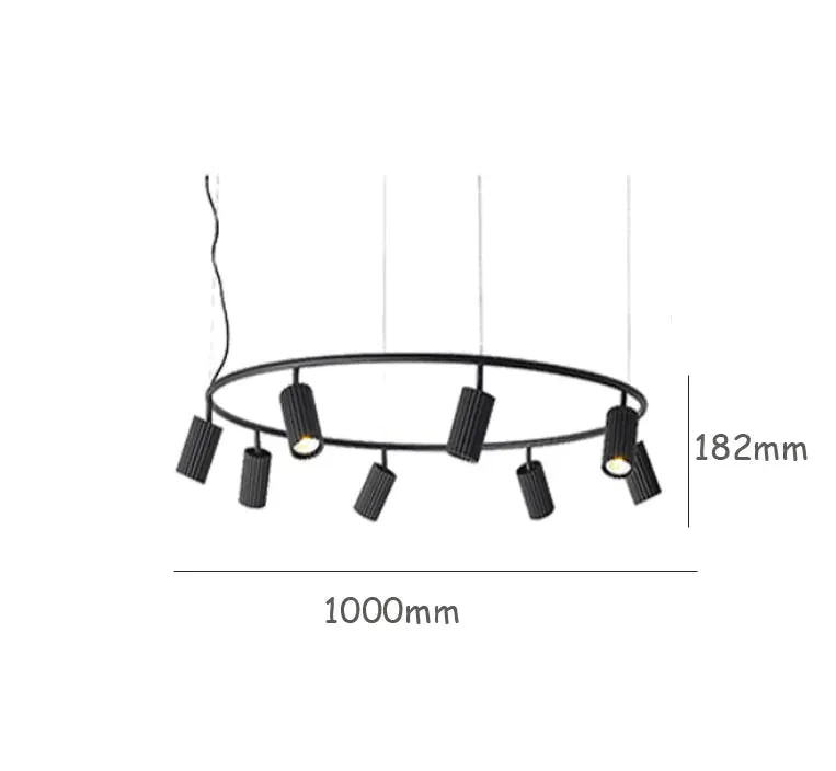 Modern Simple Living Room Chandelier Designer Creative Nordic Restaurant Bedroom Study Model Room Circular Barrel Spotlight