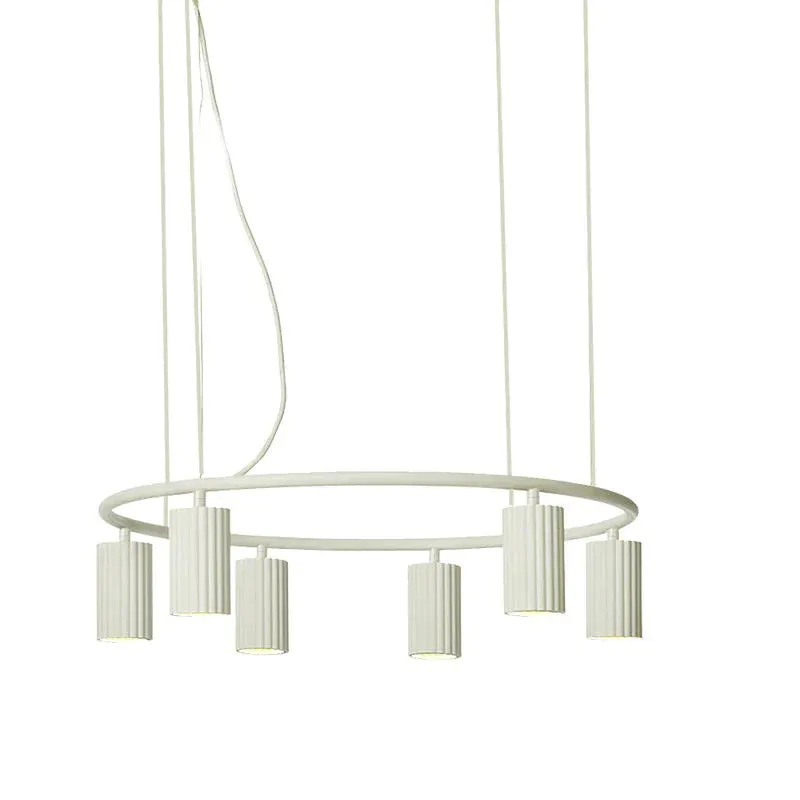 Modern Simple Living Room Chandelier Designer Creative Nordic Restaurant Bedroom Study Model Room Circular Barrel Spotlight