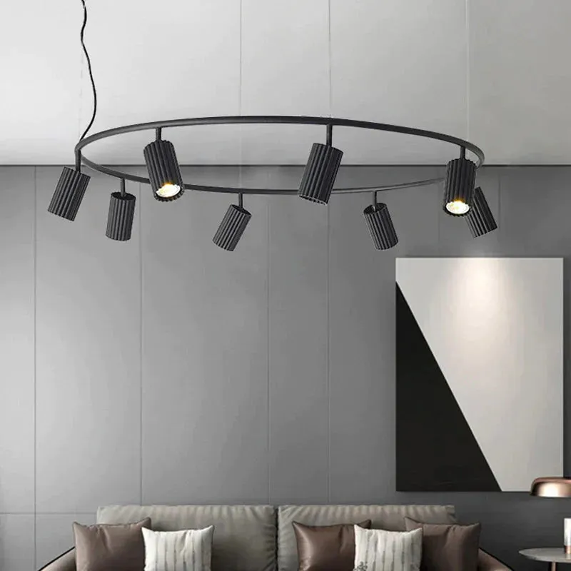 Modern Simple Living Room Chandelier Designer Creative Nordic Restaurant Bedroom Study Model Room Circular Barrel Spotlight