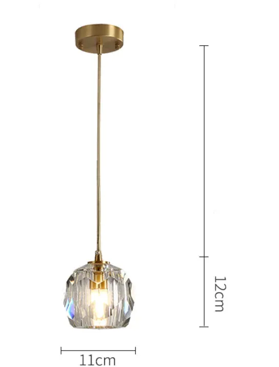 Modern Simple Personality Crystal Ball Restaurant Chandelier Creative Bar Corridor Duplex Staircase Led Copper Chandelier