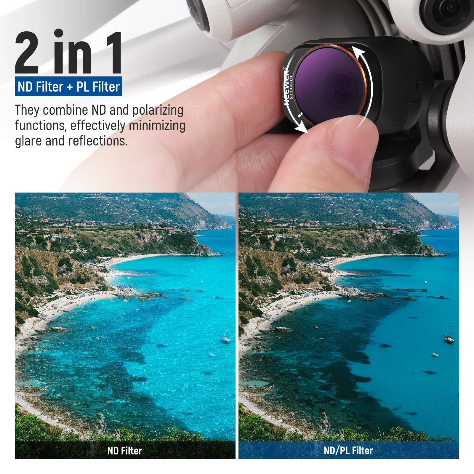 NEEWER 6 Pack ND/PL Filters Set for Mini 4 Pro