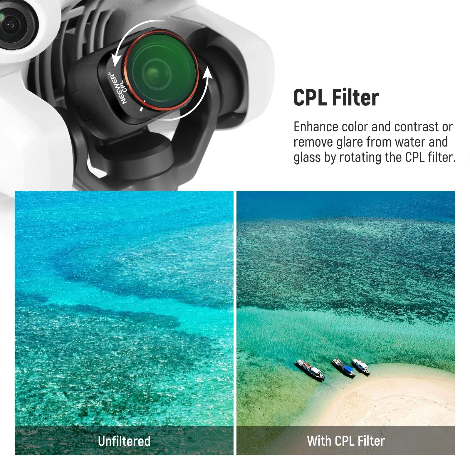 NEEWER 6 Pack ND/PL Filters Set for Mini 4 Pro