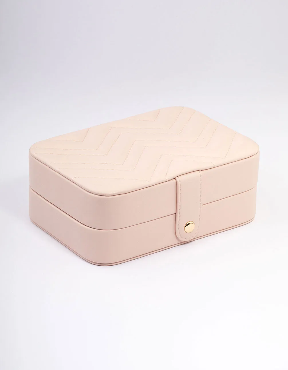 Neutral Faux Leather Pattern Vanity Jewellery Box