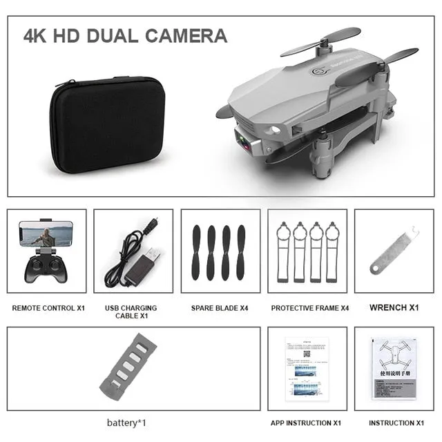 New Fpv Mini Drone With/without HD 4K Dual Cameras 1080p Wifi Foldable Drones With Camera Hight Hold RC Quadcopter Dron Toy Gift