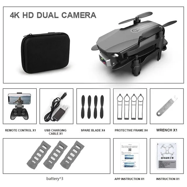 New Fpv Mini Drone With/without HD 4K Dual Cameras 1080p Wifi Foldable Drones With Camera Hight Hold RC Quadcopter Dron Toy Gift