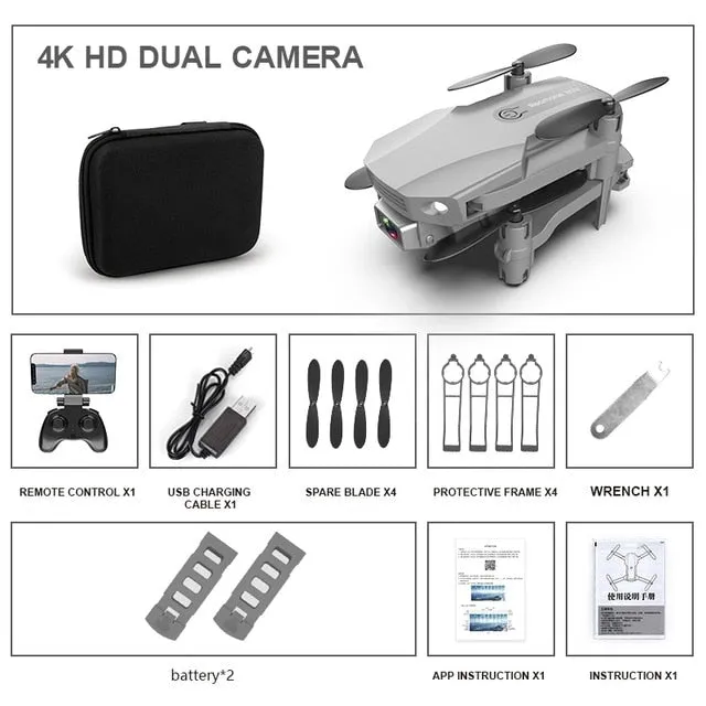 New Fpv Mini Drone With/without HD 4K Dual Cameras 1080p Wifi Foldable Drones With Camera Hight Hold RC Quadcopter Dron Toy Gift