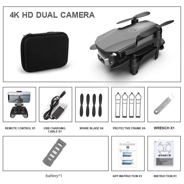 New Fpv Mini Drone With/without HD 4K Dual Cameras 1080p Wifi Foldable Drones With Camera Hight Hold RC Quadcopter Dron Toy Gift