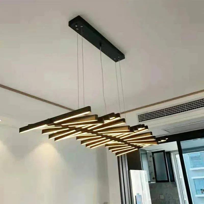 New Net Hot Chandelier Dimmable Creative LED Aluminum Alloy Simple Fishbone Chandelier