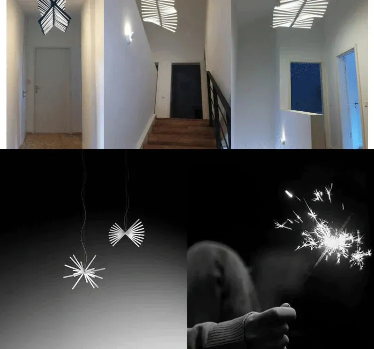 New Net Hot Chandelier Dimmable Creative LED Aluminum Alloy Simple Fishbone Chandelier