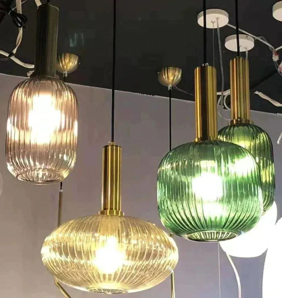Nordic Creative Bar Restaurant Chandelier Simple Striped Lantern Chandelier Single Online Celebrity Glass Chandelier