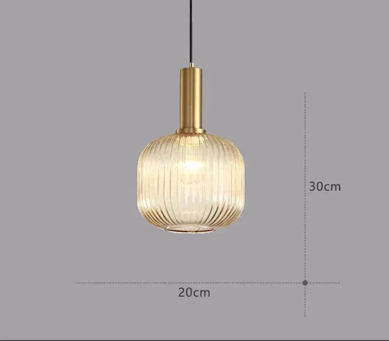 Nordic Creative Bar Restaurant Chandelier Simple Striped Lantern Chandelier Single Online Celebrity Glass Chandelier