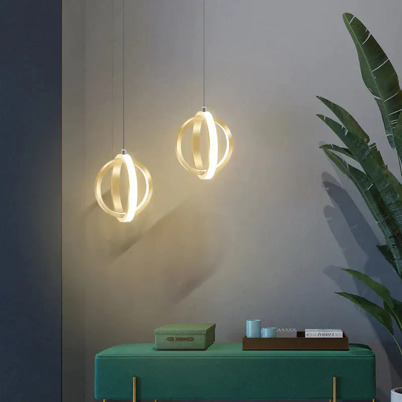 Nordic Creative Bedside Single Head Small Chandelier Personalized Art Restaurant Led Spherical Simple Restaurant Bar Chandelier