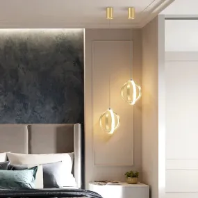 Nordic Creative Bedside Single Head Small Chandelier Personalized Art Restaurant Led Spherical Simple Restaurant Bar Chandelier