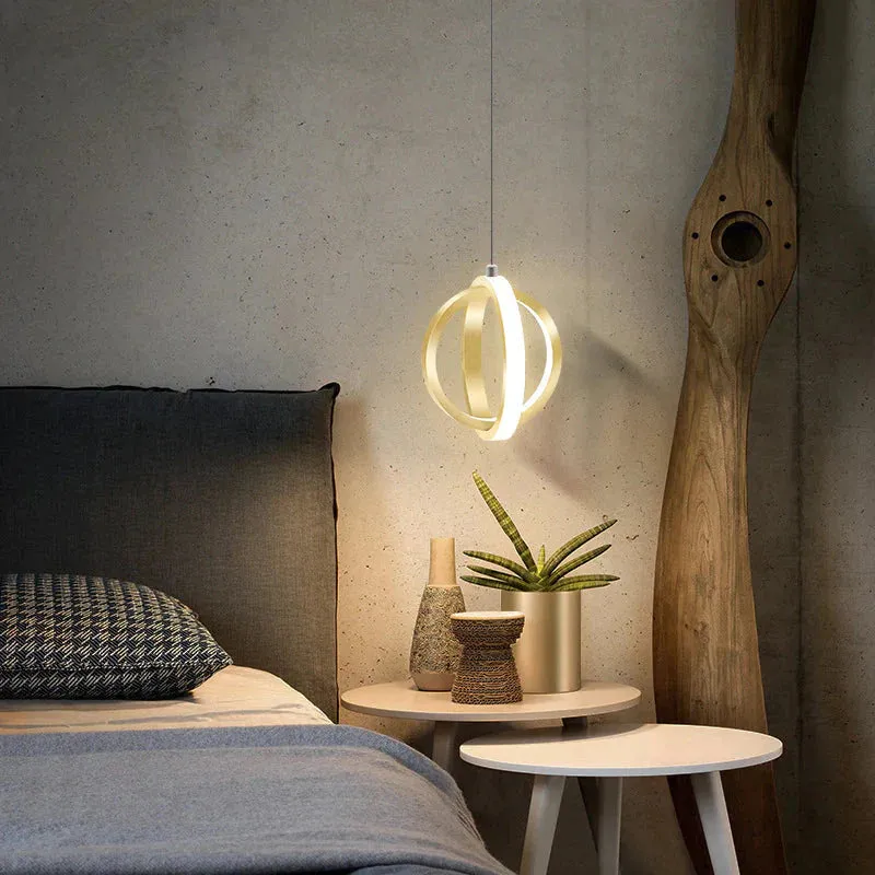 Nordic Creative Bedside Single Head Small Chandelier Personalized Art Restaurant Led Spherical Simple Restaurant Bar Chandelier