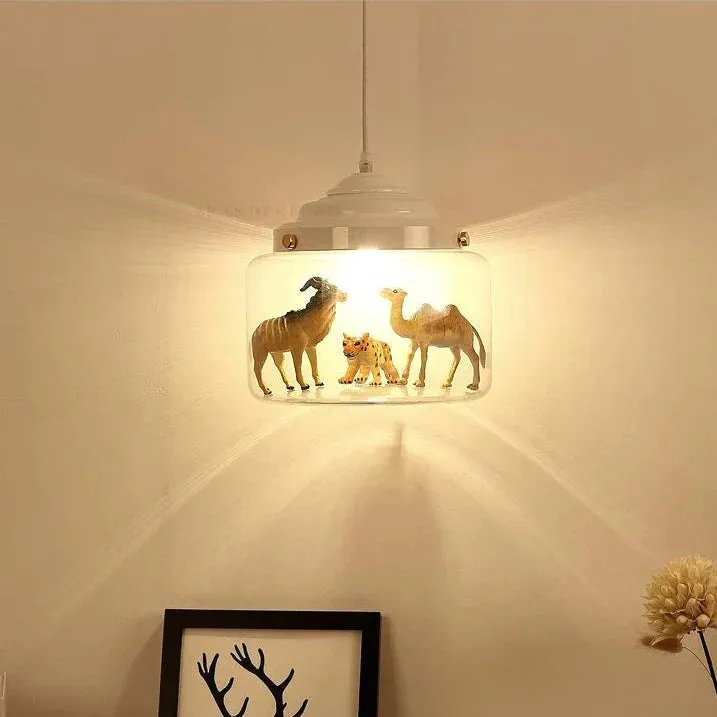 Nordic Glass Chandelier Bedroom Restaurant Coffee Shop Personality Creative Animal Cartoon Art Chandelier