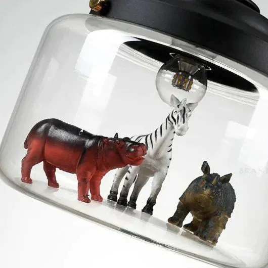 Nordic Glass Chandelier Bedroom Restaurant Coffee Shop Personality Creative Animal Cartoon Art Chandelier