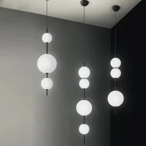 Nordic Simple Modern Restaurant Lamps Personalized Creative Glass LED Large and Small Ball Chandelier