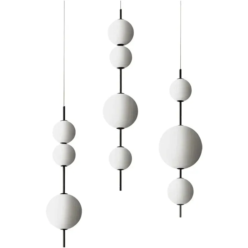 Nordic Simple Modern Restaurant Lamps Personalized Creative Glass LED Large and Small Ball Chandelier