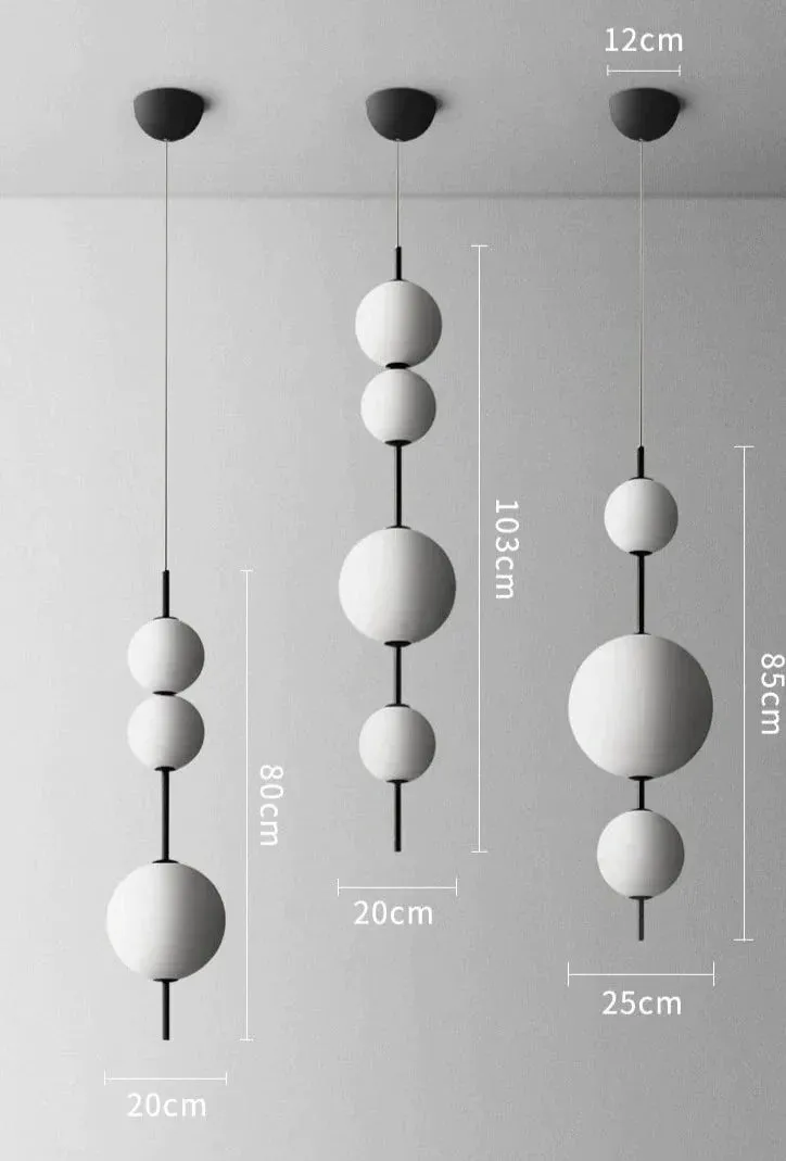 Nordic Simple Modern Restaurant Lamps Personalized Creative Glass LED Large and Small Ball Chandelier