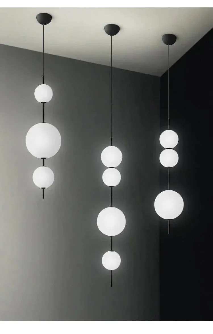 Nordic Simple Modern Restaurant Lamps Personalized Creative Glass LED Large and Small Ball Chandelier
