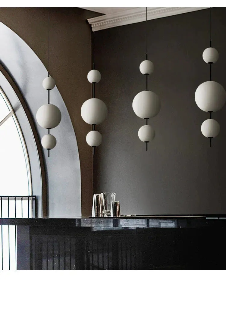 Nordic Simple Modern Restaurant Lamps Personalized Creative Glass LED Large and Small Ball Chandelier