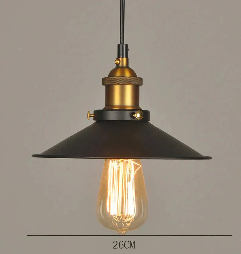 Northern European and American Style Rural Retro Industrial Bar Light Bulb Restaurant Small Black Skirt Chandelier