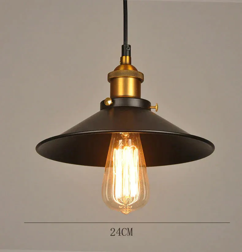 Northern European and American Style Rural Retro Industrial Bar Light Bulb Restaurant Small Black Skirt Chandelier