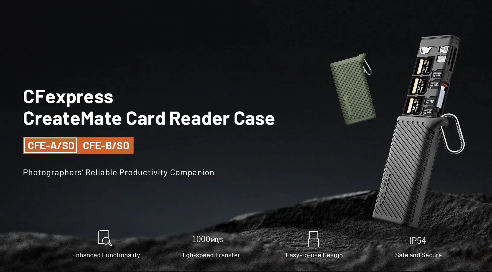 PGYTECH CFexpress CreateMate Card Reader Case Type A/SD (Moss Green)