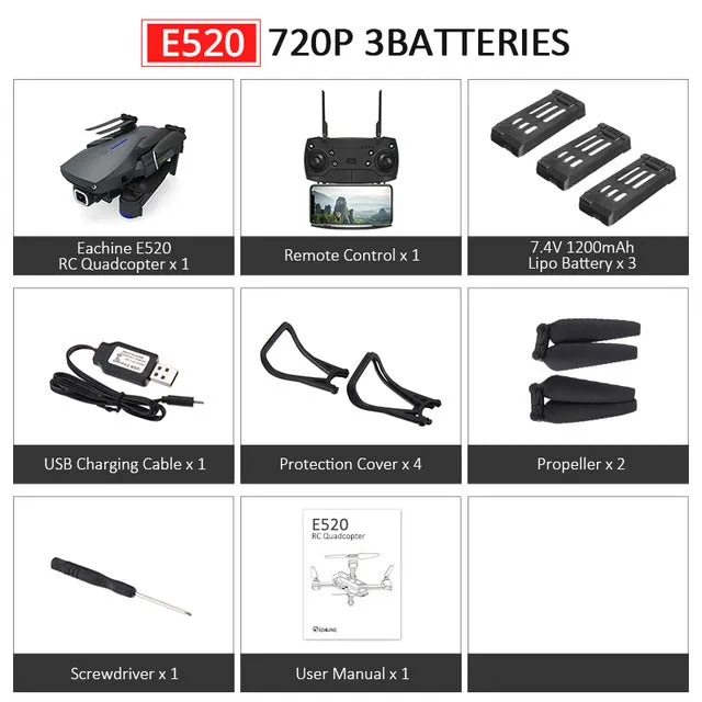 RC Drone With 4K/1080P HD Wide Angle Camera
