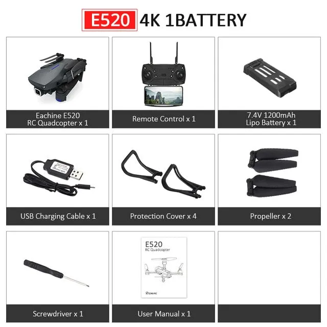 RC Drone With 4K/1080P HD Wide Angle Camera